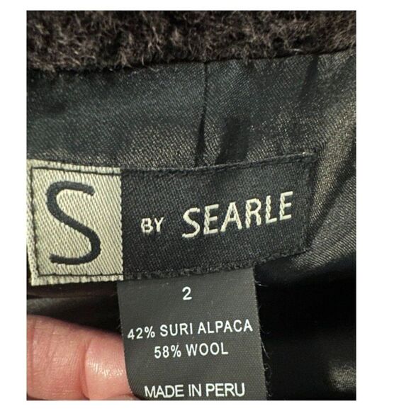 STEVE by Searle Women's Brown Suri Alpaca / Merino Wool Overcoat Size-2 - Picture 9 of 11